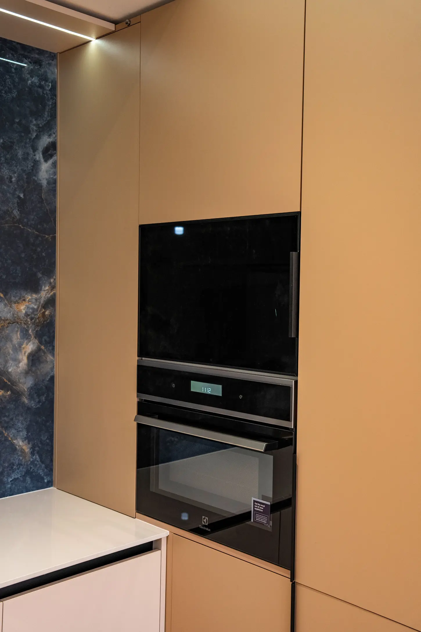 Built-in wall oven in a modern Portland kitchen